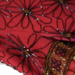 Papell Boutique Evening Silk Beaded Blouse Large